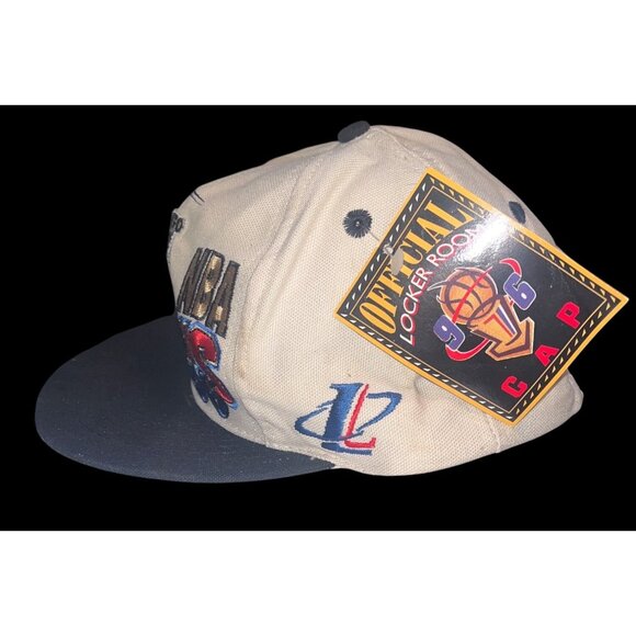 Vtg NOS Chicago Bulls NBA Champions '96 Snapback Hat Logo Athletic Official Lock - Picture 5 of 9
